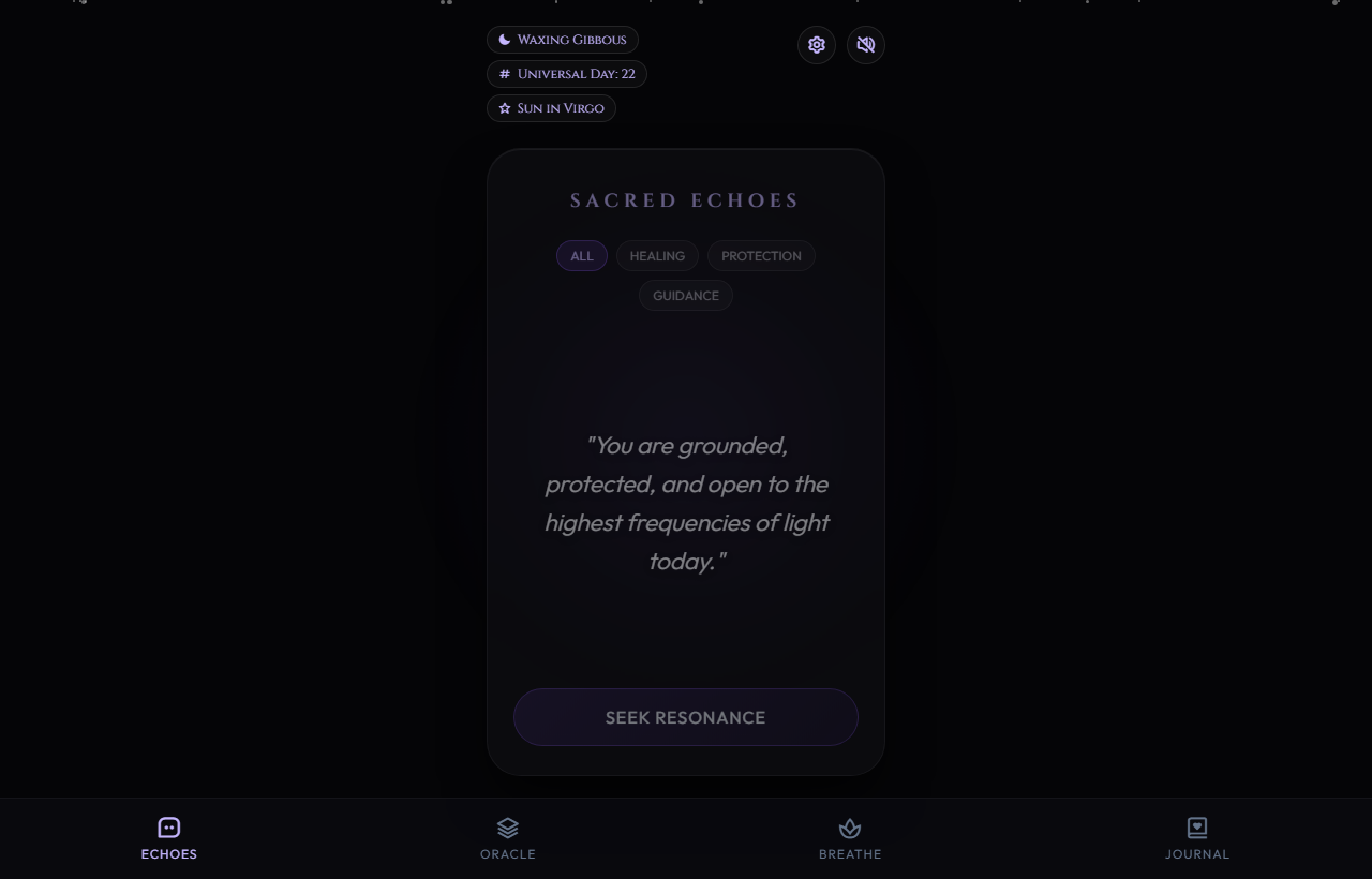 Sacred Echoes Mindful Web Application